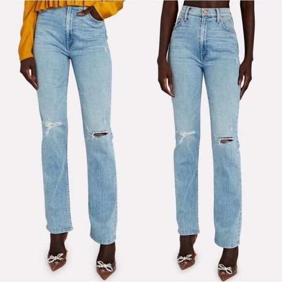 NWT Mother High Waisted Rider Skimp Straight Leg in Dreamer Wash Size 30 - Picture 1 of 10
